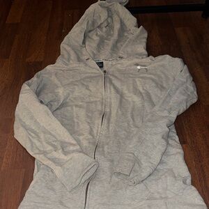 PINK Victoria's Secret Light Gray Zip-Up Hoodie